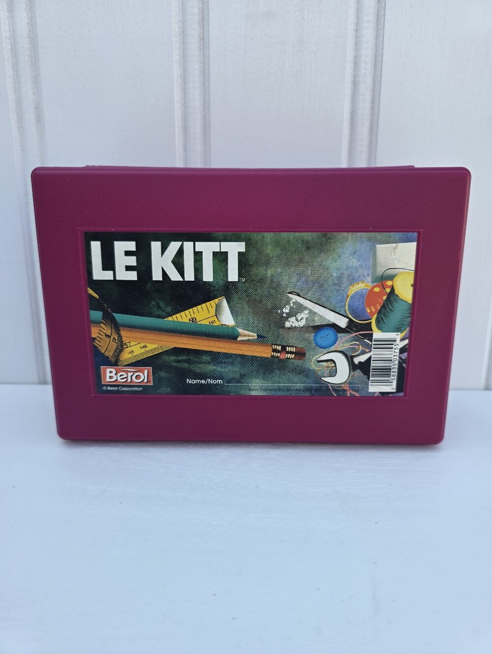 Vintage Berol Le Kitt Hard Plastic Stationery Pencil Case 80s 90s Retro School